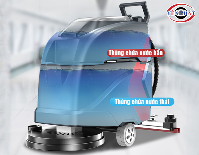 Thùng chứa cấu tạo máy chà sàn liên hợp